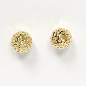 Ball Stud 18KT Gold Sterling Silver Earrings